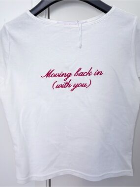 Lisa Says Gah Cotton Alex Tee Red Embroidered Size Small